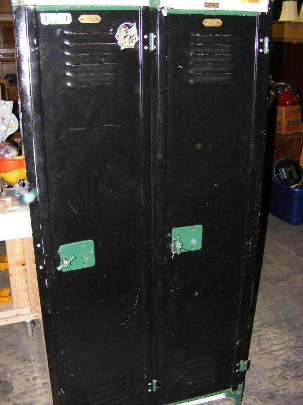 lot 108 image: Pair of Lockers, painted black and ...