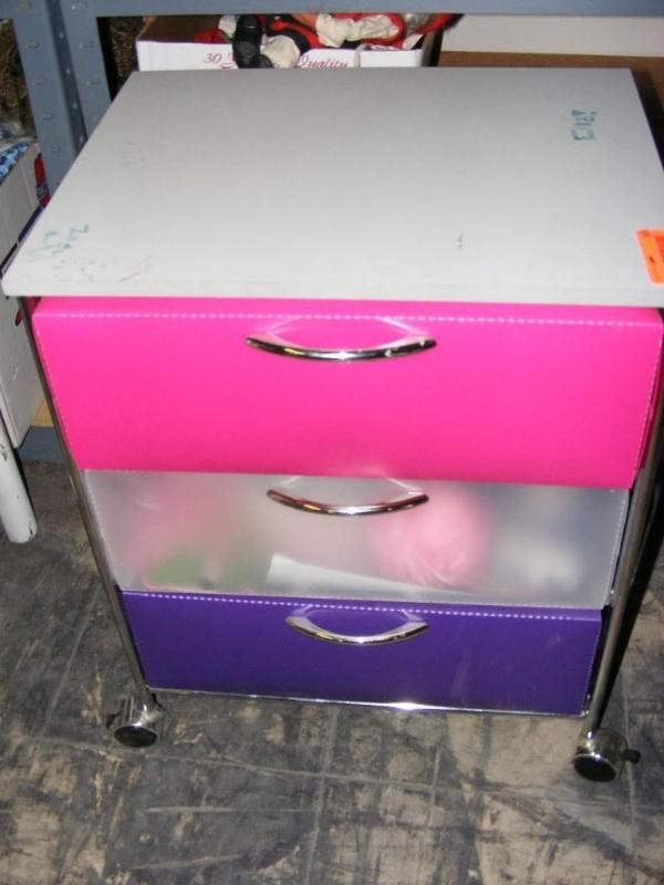 lot 109 image: Rolling 3 drawer storage unit, plus...