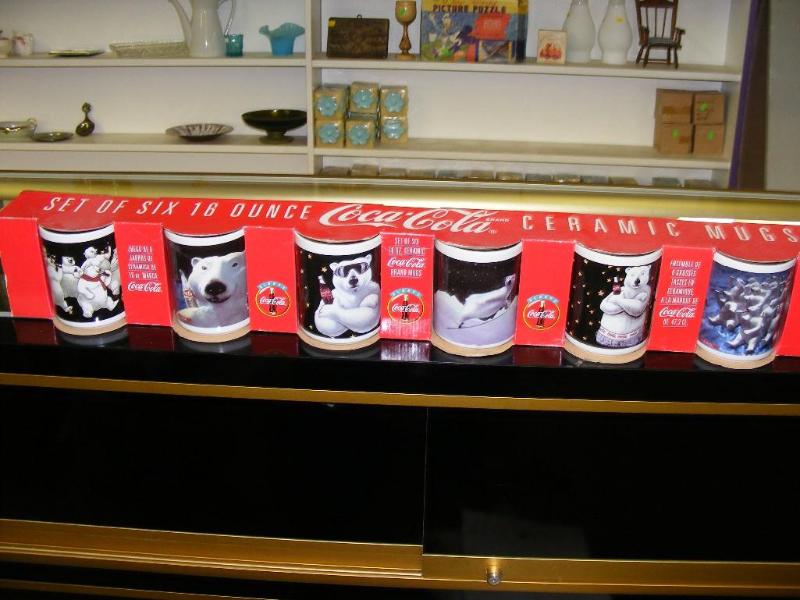lot 176 image: Set of Six 16oz Coca Cola Ceramic M...