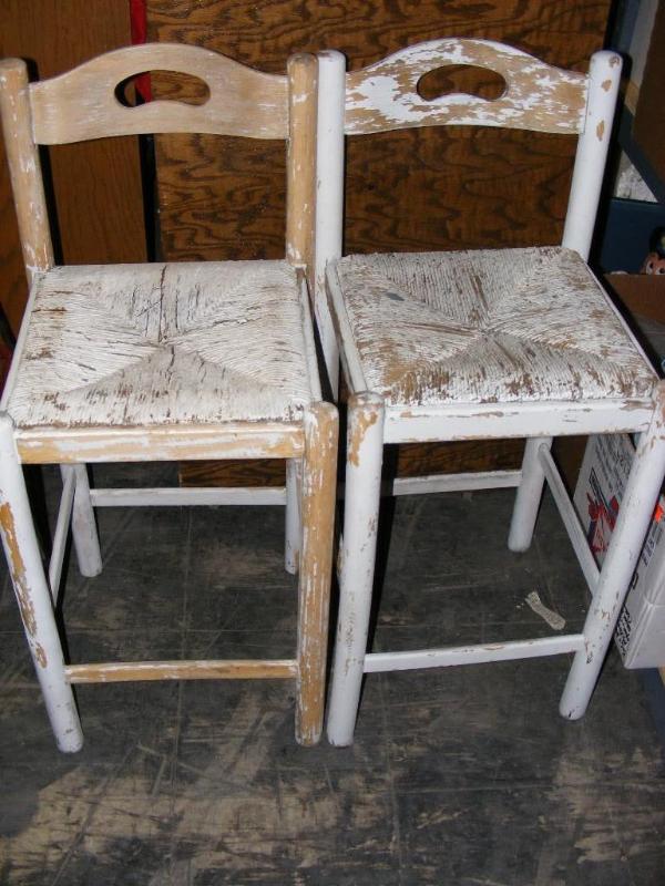 lot 181 image: Pair of high chairs, needs some wor...