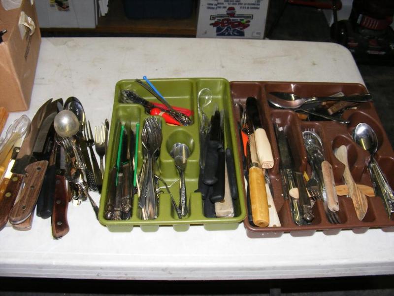 lot 218 image: Large Lot of Silverware, Knives and...