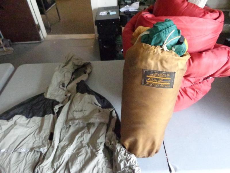 lot 17 image: Eddie Bauer sleeping bag, Coleman s...