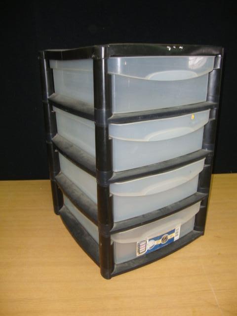 lot 76 image: 4 Drawer Plastic Storage Cabinet, 1...
