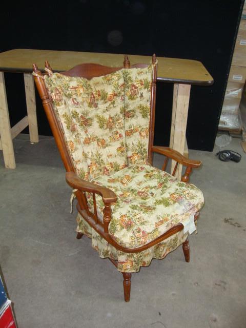 lot 81 image: Cabin Themed Padded Spring Rocking ...