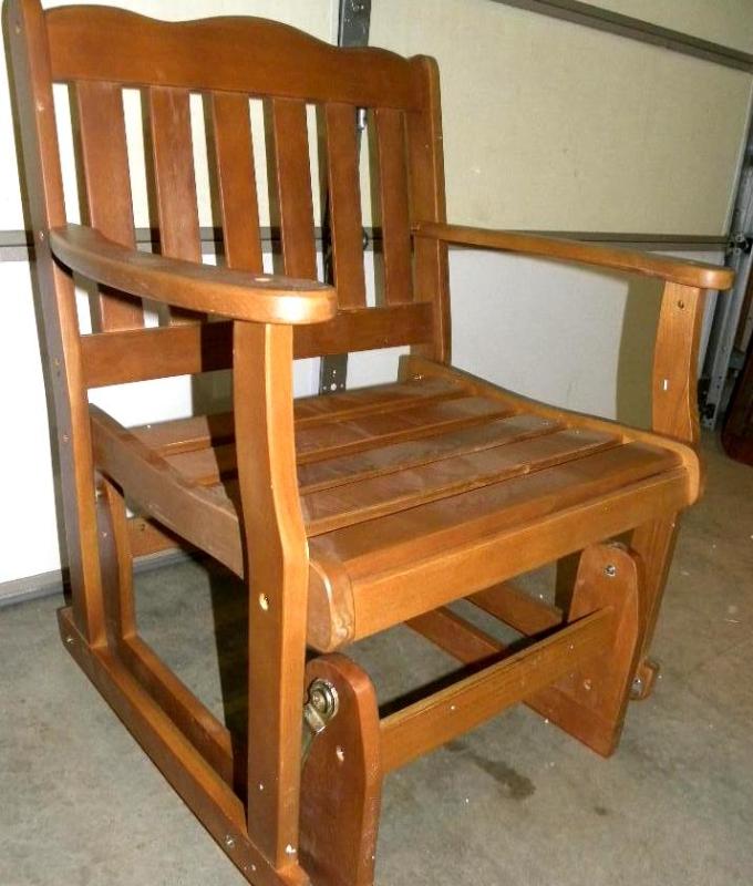 Hardwood Patio Glider Rocker, oil s...