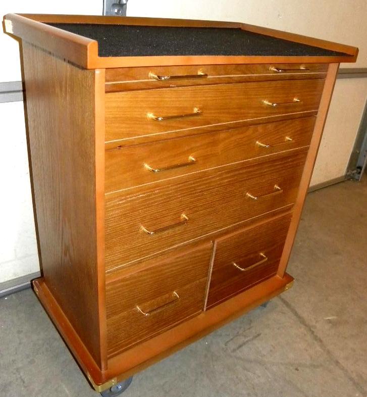 Rolling Storage Cabinet, ash veneer...