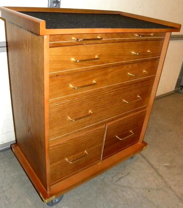 Rolling Storage Cabinet, ash veneer...