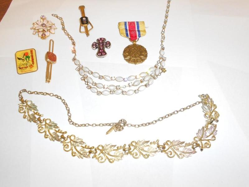 Various necklaces and decorative p...