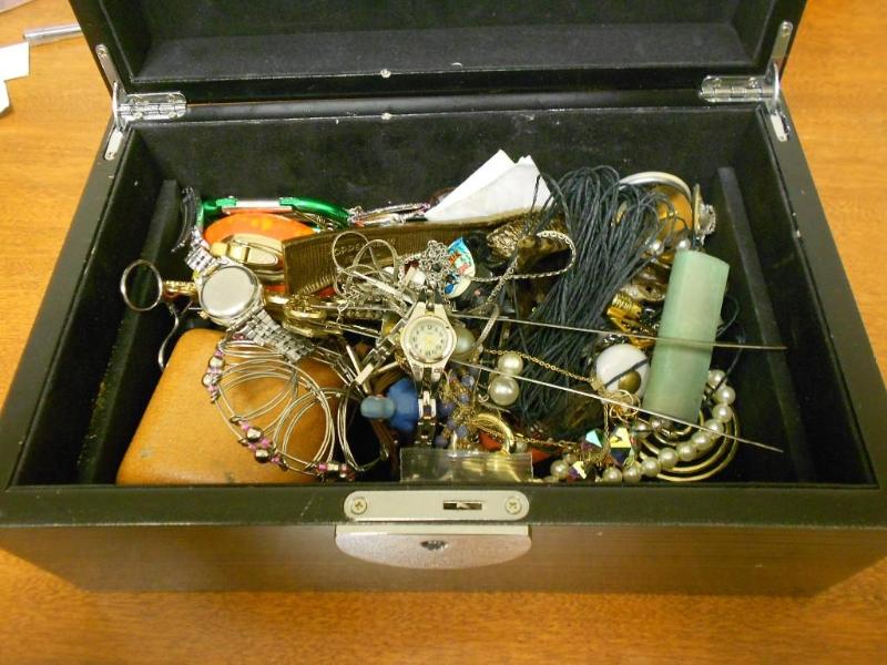 Jewelry Box full of various items l...