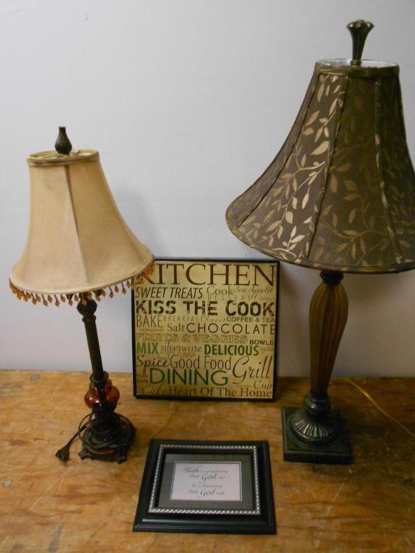 Pair of Decorative Lamps, wall art ...