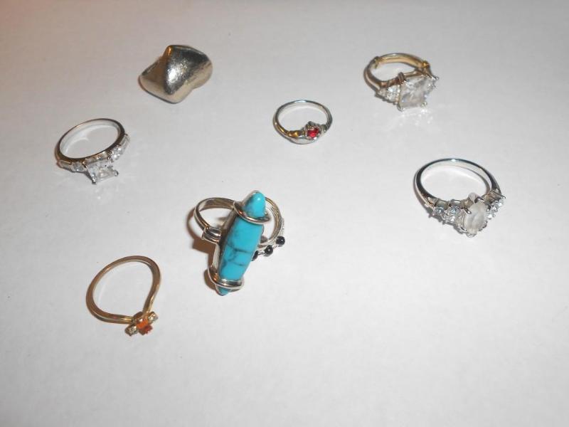8 various beautiful rings....