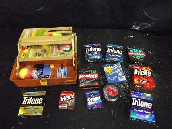 lot 47 image: Tackle Box and Fishing Line   Inclu...