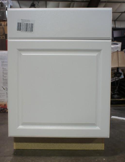 lot 17 image: New 1 door1 drawer white cabinet. ...
