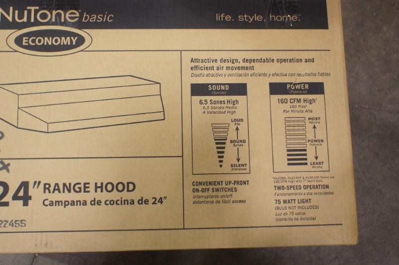 lot 32 image: New in box Nutone 24" Model# R...