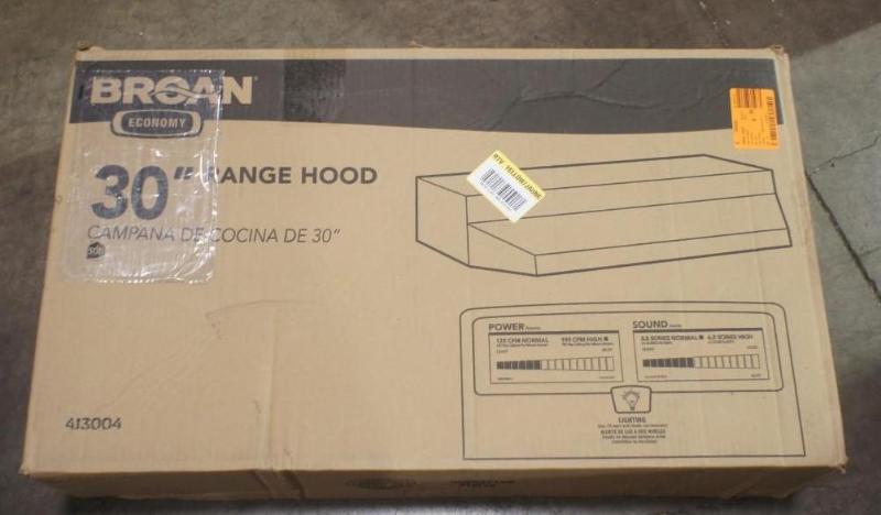 lot 33 image: New in box Broan 30" Range Hoo...