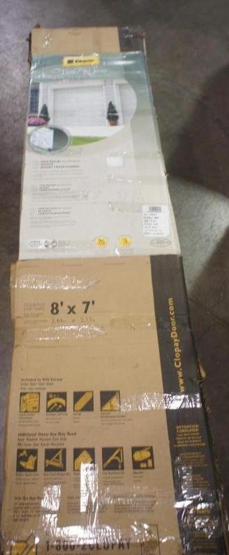 lot 35 image: Clopay 8 ft. x 7 ft. Almond Long Pa...