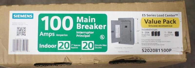 lot 38 image: New Siemens 100 amp Main breaker. 2...
