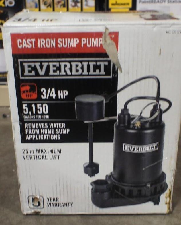lot 39 image: Everbuilt Cast iron sump pump. 34 ...