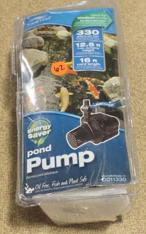lot 62 image: Total Pond Pump  12.5ft max pump a...