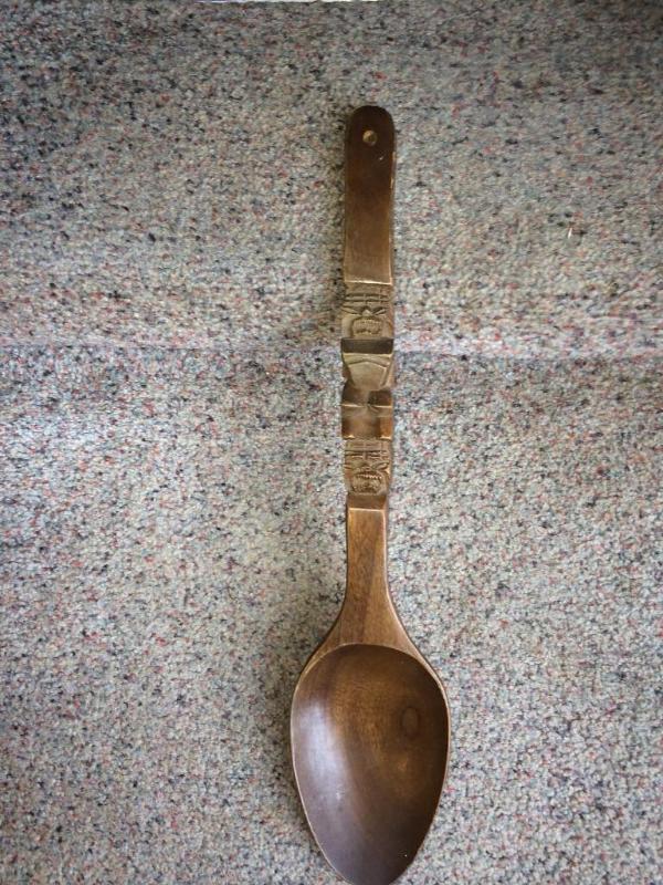 hand carved wood spoon to hang on a...