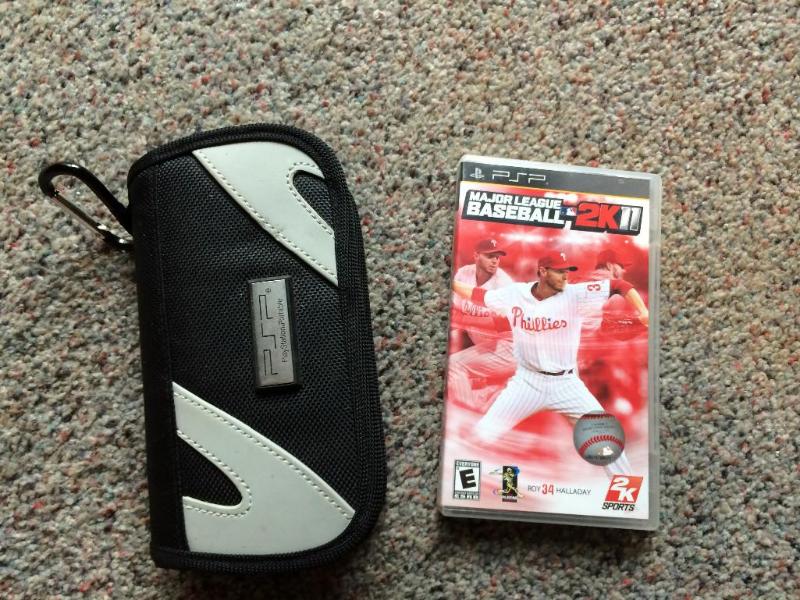 psp case and psp baseball game...