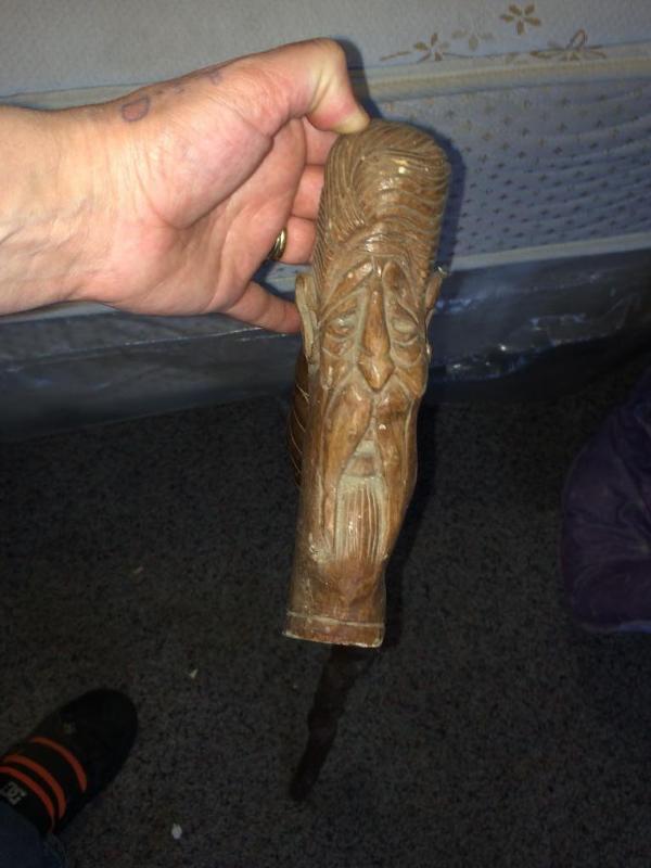 hand carved walking stick...