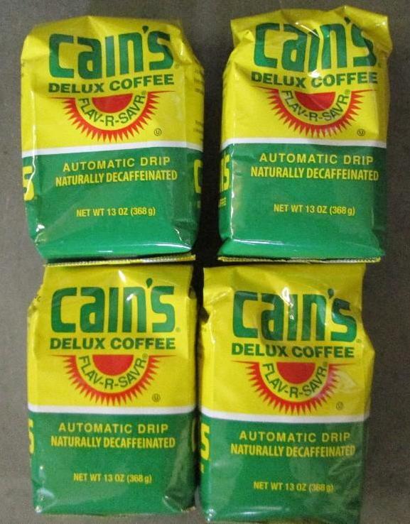 lot 10 image: 4 bags, 13 oz each of Cains decaffe...