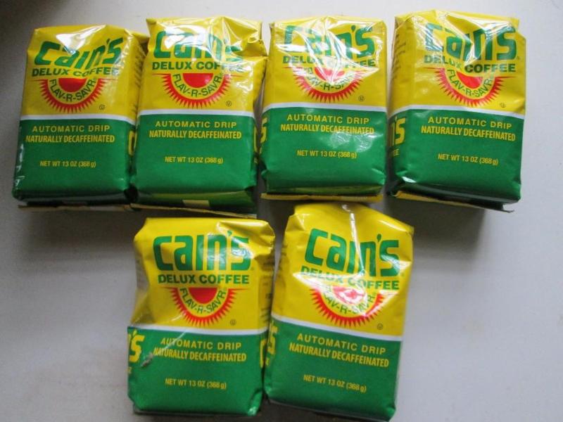 lot 46 image: Lot of 6 bags Cains decaffeinated c...