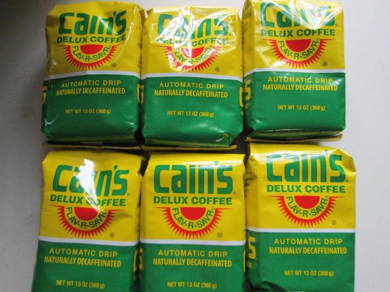lot 48 image: Lot of 6 bags Cains decaffeinated c...