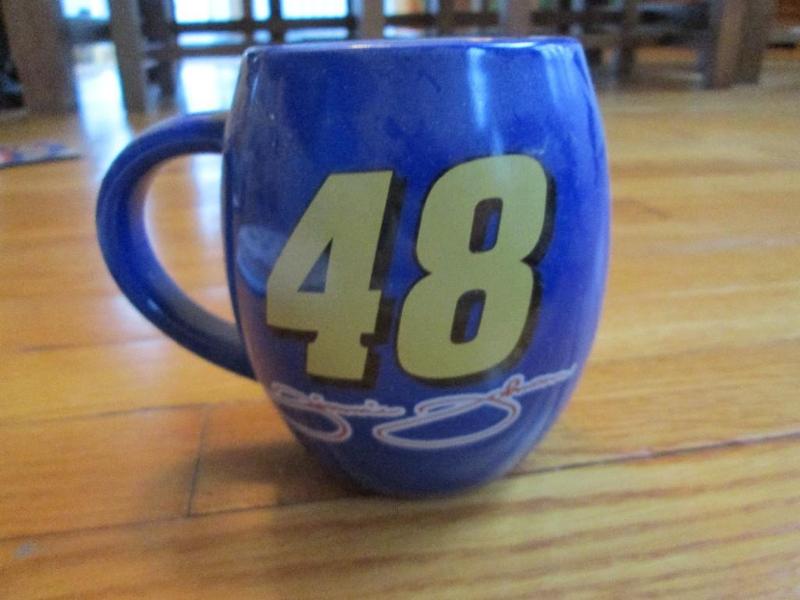 lot 84 image: NASCAR drink mug 48 Jimmie Johnson...
