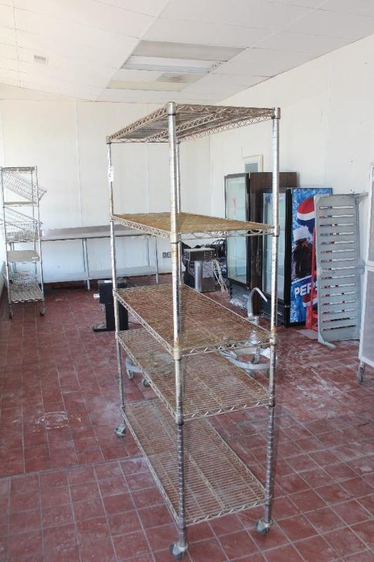 Rolling, Food Cart, 4 Shelf, 48&quo...