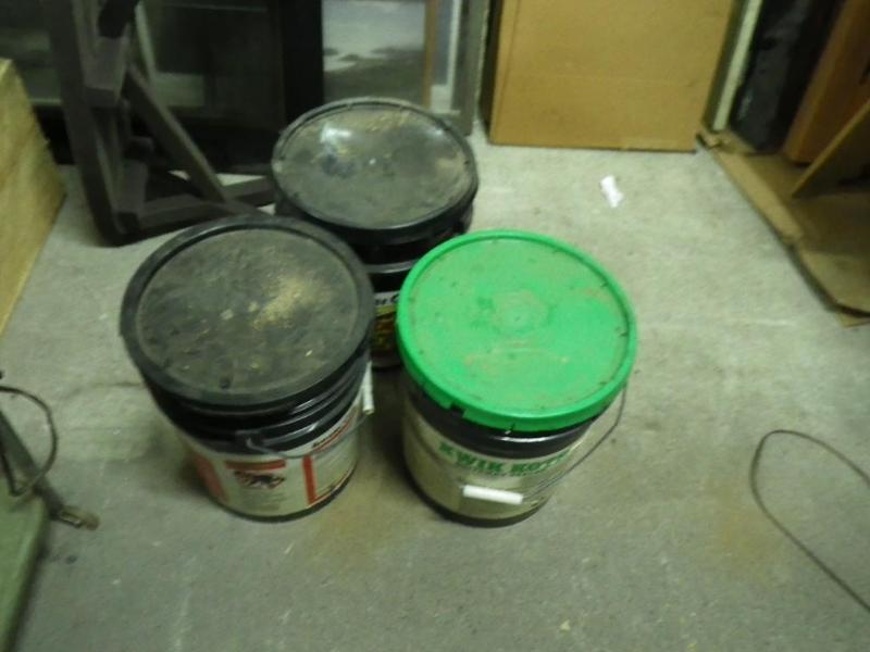 3 pails asphalt coating, 2 look new...