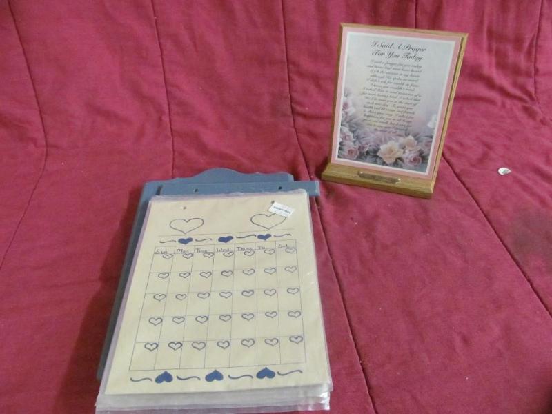 Blue Wood Calendar and Wood Prayer ...
