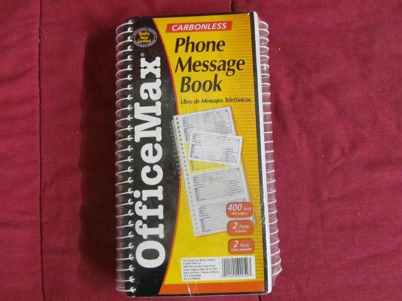 Sealed Phone Message Book...