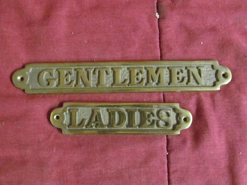 Heavy Brass Signs - Ladies and Gent...