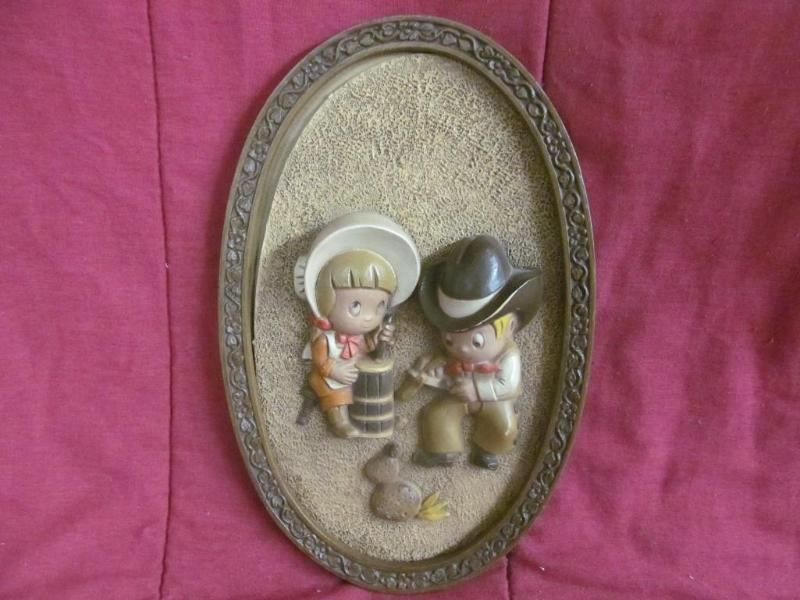 Cowboy and Girl Plaque, 14 in x 9 i...
