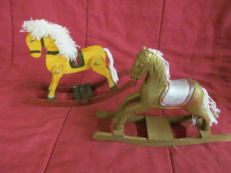 (2) 12 in Wooden Rocking Horses...