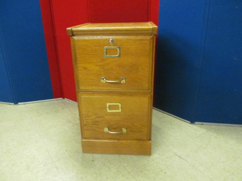 Wood 2 Drawer File Cabinet with key...