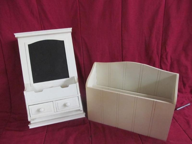 2 White Shelves 1- Mail Station 11&...