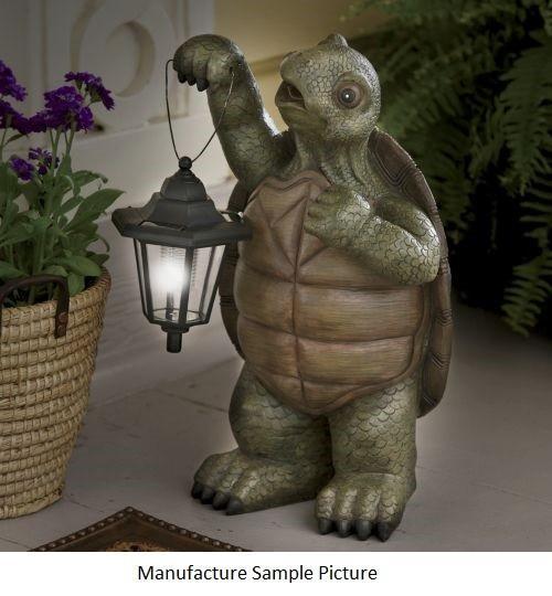 lot 110 image: Turtle with Solar Lantern - With su...