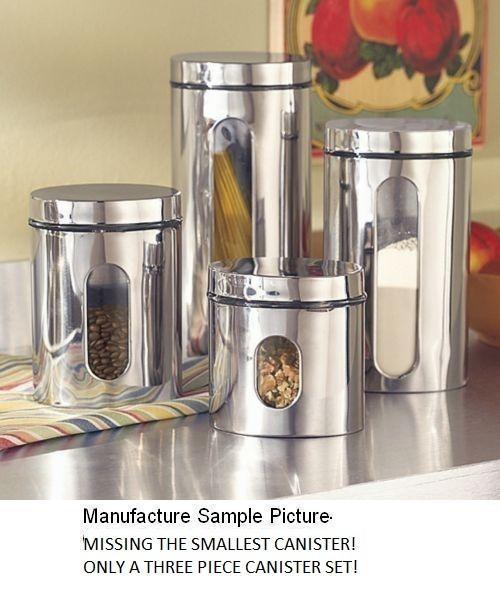 lot 119 image: NEW Three Piece Stainless Steel Can...
