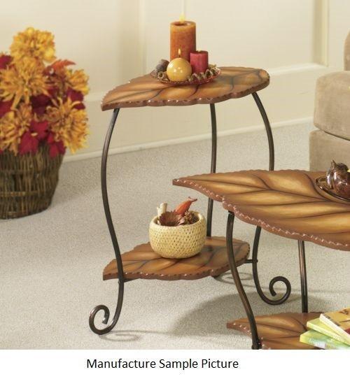 lot 135 image: Leaf End Table -&nbspLeaf-shaped t...