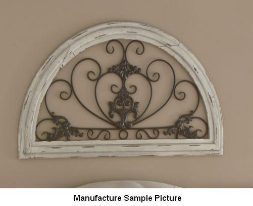 lot 156 image: Demilune Wall Art - Stamped, scroll...