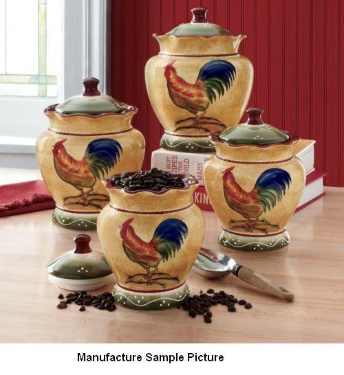 lot 165 image: Rooster Canister Set - Exquisitely ...