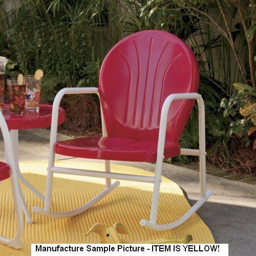 lot 17 image: NEW Yellow and White Metal Outdoor ...
