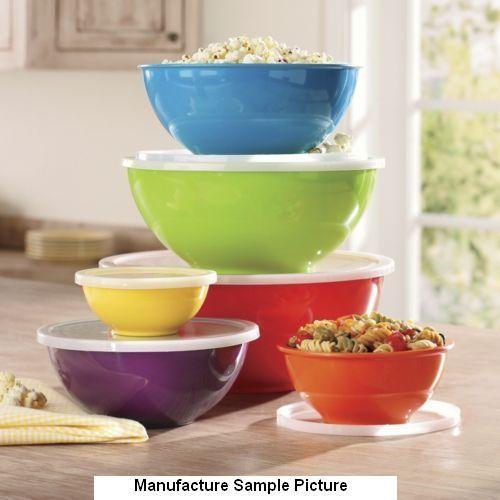 lot 174 image: Six Piece Melamine Bowl Set with Li...