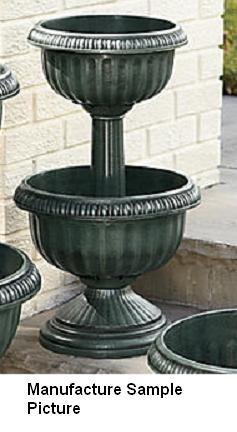 lot 192 image: Two Tier Green Urn and Planter - Ou...