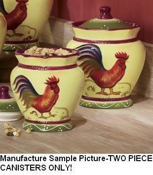 lot 39 image: Two Piece Rooster Canister Set - Wa...