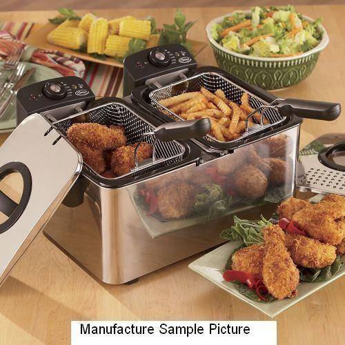 lot 64 image: Stainless Dual Deep Fryer - Ginnys...
