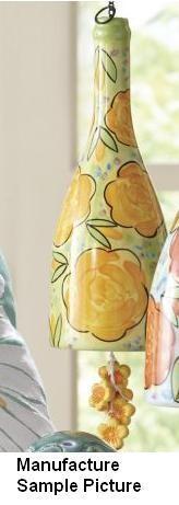 lot 72 image: NEW Ceramic Floral Bottle Windchime...